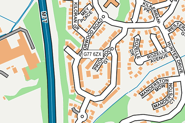 G77 6ZX map - OS OpenMap – Local (Ordnance Survey)