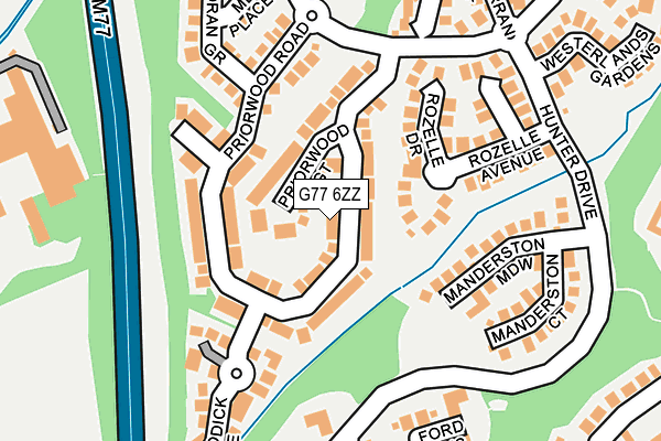 G77 6ZZ map - OS OpenMap – Local (Ordnance Survey)