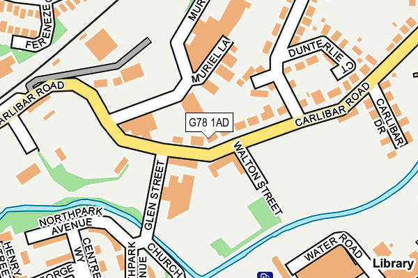G78 1AD map - OS OpenMap – Local (Ordnance Survey)