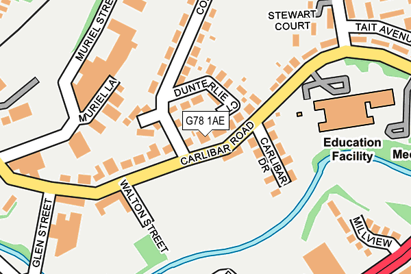 G78 1AE map - OS OpenMap – Local (Ordnance Survey)