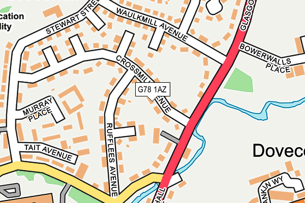 G78 1AZ map - OS OpenMap – Local (Ordnance Survey)