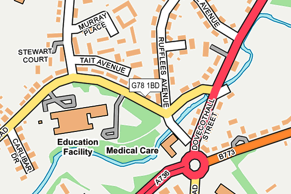 G78 1BD map - OS OpenMap – Local (Ordnance Survey)
