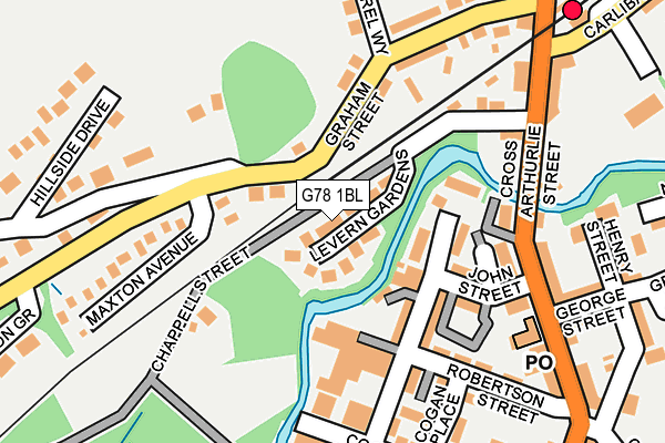 G78 1BL map - OS OpenMap – Local (Ordnance Survey)