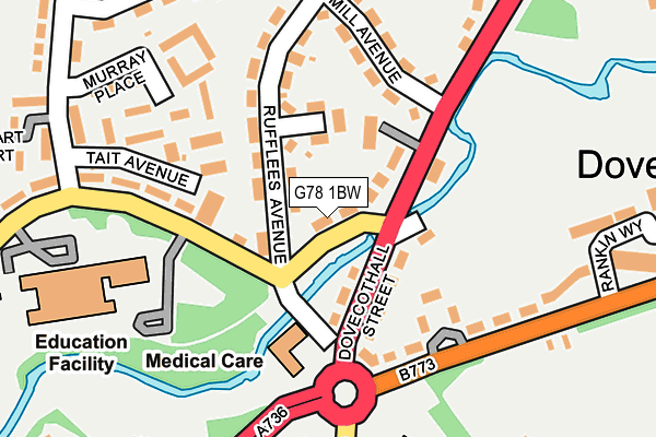 G78 1BW map - OS OpenMap – Local (Ordnance Survey)