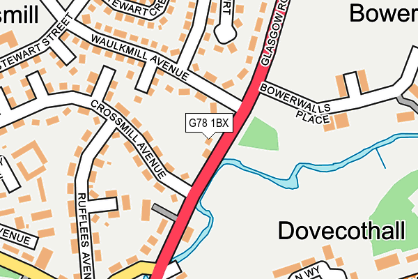 G78 1BX map - OS OpenMap – Local (Ordnance Survey)