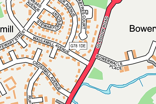 G78 1DE map - OS OpenMap – Local (Ordnance Survey)
