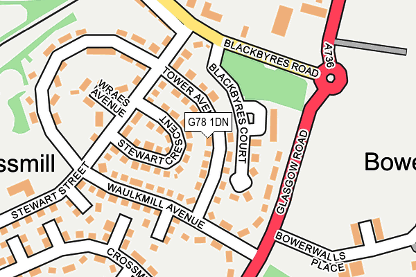 G78 1DN map - OS OpenMap – Local (Ordnance Survey)
