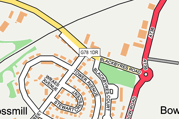 G78 1DR map - OS OpenMap – Local (Ordnance Survey)