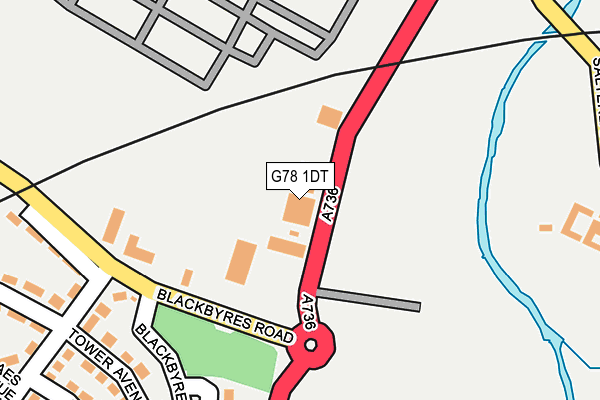 G78 1DT map - OS OpenMap – Local (Ordnance Survey)
