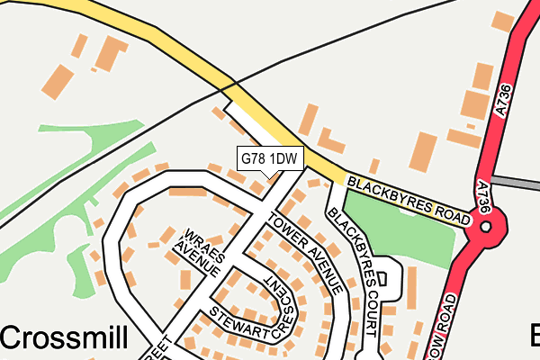 G78 1DW map - OS OpenMap – Local (Ordnance Survey)