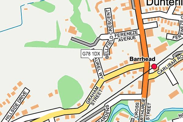 G78 1DX map - OS OpenMap – Local (Ordnance Survey)