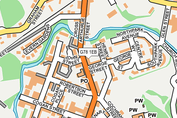 G78 1EB map - OS OpenMap – Local (Ordnance Survey)