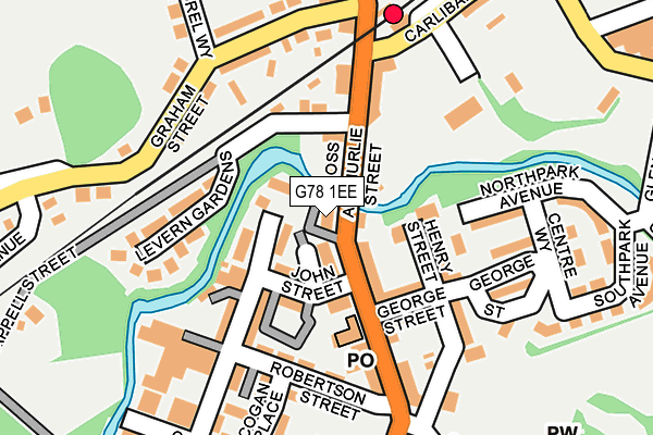 G78 1EE map - OS OpenMap – Local (Ordnance Survey)