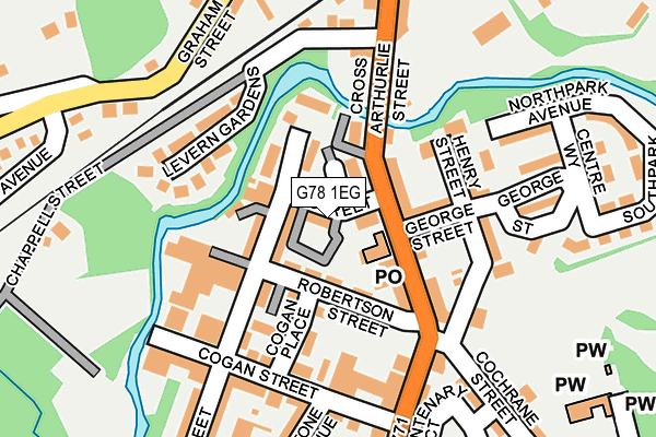 G78 1EG map - OS OpenMap – Local (Ordnance Survey)