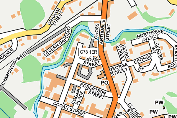 G78 1ER map - OS OpenMap – Local (Ordnance Survey)
