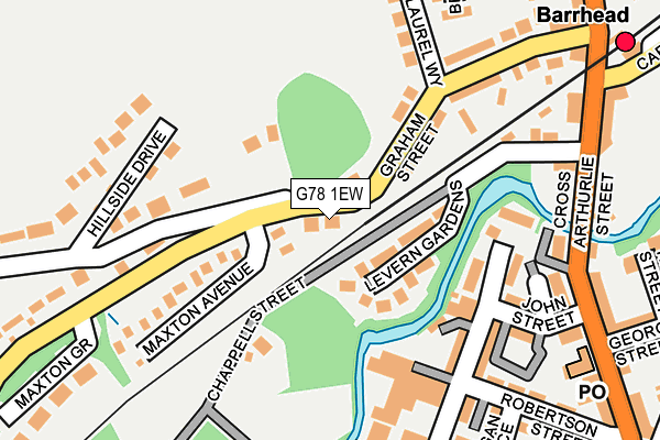 G78 1EW map - OS OpenMap – Local (Ordnance Survey)