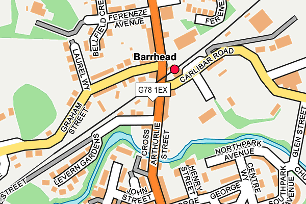 G78 1EX map - OS OpenMap – Local (Ordnance Survey)