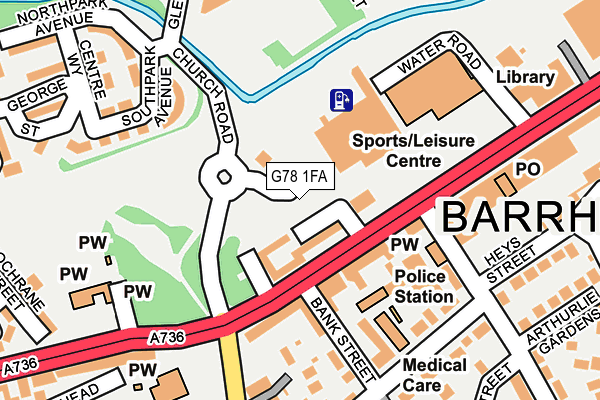 G78 1FA map - OS OpenMap – Local (Ordnance Survey)