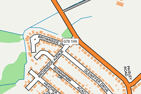 G78 1HX map - OS OpenMap – Local (Ordnance Survey)