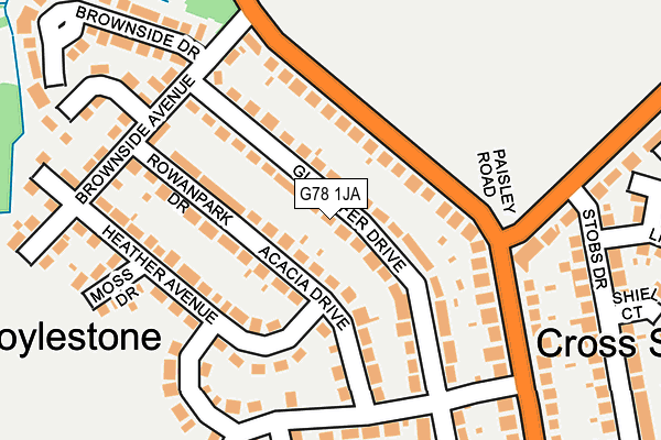 G78 1JA map - OS OpenMap – Local (Ordnance Survey)