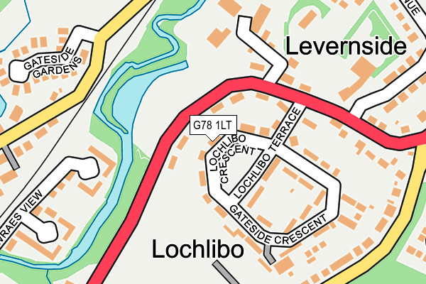 G78 1LT map - OS OpenMap – Local (Ordnance Survey)