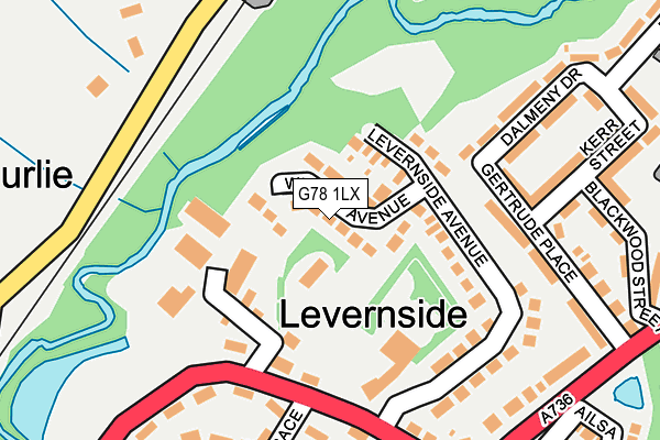 G78 1LX map - OS OpenMap – Local (Ordnance Survey)