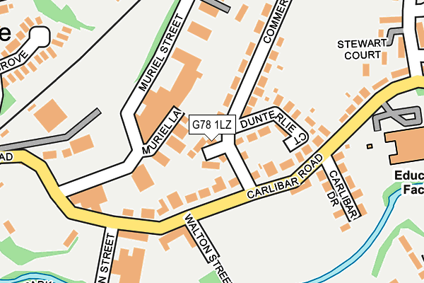 G78 1LZ map - OS OpenMap – Local (Ordnance Survey)