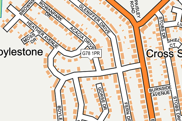 G78 1PR map - OS OpenMap – Local (Ordnance Survey)