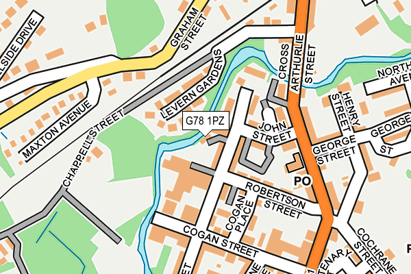 G78 1PZ map - OS OpenMap – Local (Ordnance Survey)