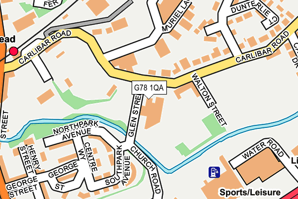 G78 1QA map - OS OpenMap – Local (Ordnance Survey)