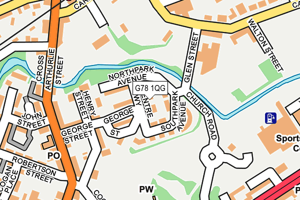G78 1QG map - OS OpenMap – Local (Ordnance Survey)