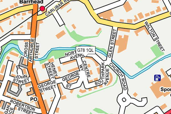 G78 1QL map - OS OpenMap – Local (Ordnance Survey)