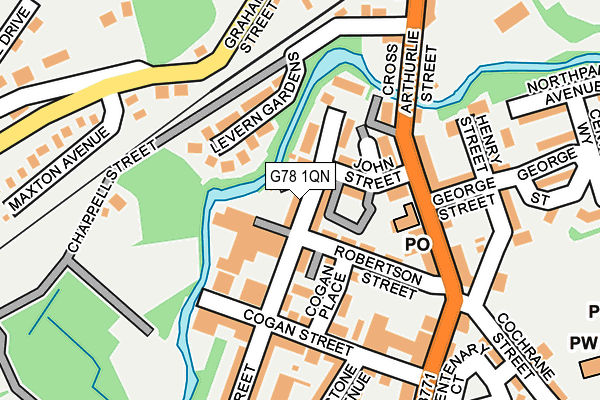 G78 1QN map - OS OpenMap – Local (Ordnance Survey)