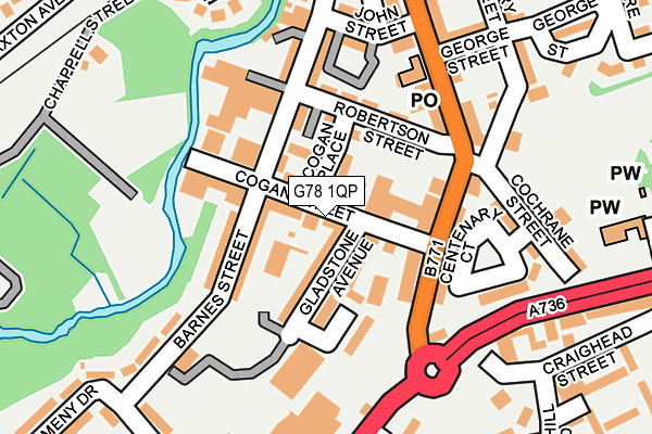 G78 1QP map - OS OpenMap – Local (Ordnance Survey)
