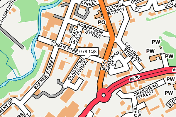 G78 1QS map - OS OpenMap – Local (Ordnance Survey)
