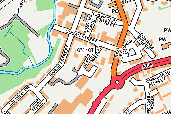 G78 1QT map - OS OpenMap – Local (Ordnance Survey)
