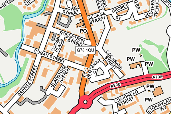 G78 1QU map - OS OpenMap – Local (Ordnance Survey)