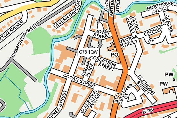 G78 1QW map - OS OpenMap – Local (Ordnance Survey)
