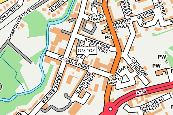 G78 1QZ map - OS OpenMap – Local (Ordnance Survey)
