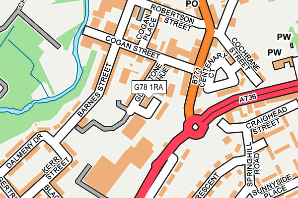 G78 1RA map - OS OpenMap – Local (Ordnance Survey)