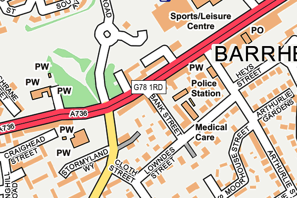 G78 1RD map - OS OpenMap – Local (Ordnance Survey)
