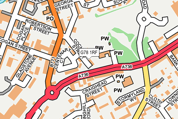 G78 1RF map - OS OpenMap – Local (Ordnance Survey)