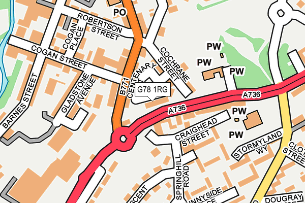 G78 1RG map - OS OpenMap – Local (Ordnance Survey)