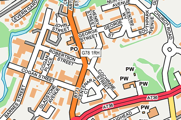 G78 1RH map - OS OpenMap – Local (Ordnance Survey)
