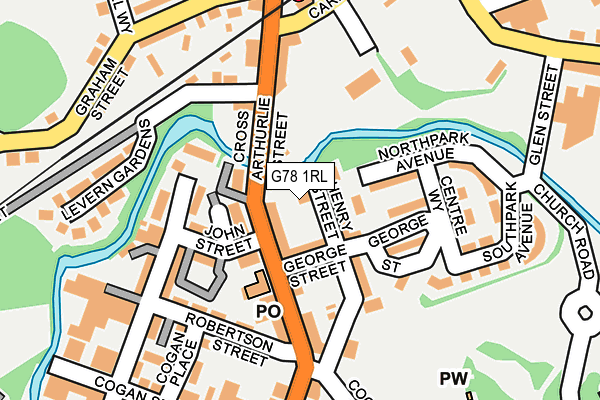 G78 1RL map - OS OpenMap – Local (Ordnance Survey)