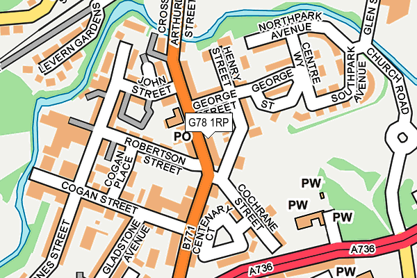 G78 1RP map - OS OpenMap – Local (Ordnance Survey)