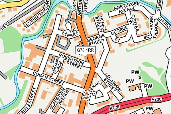 G78 1RR map - OS OpenMap – Local (Ordnance Survey)