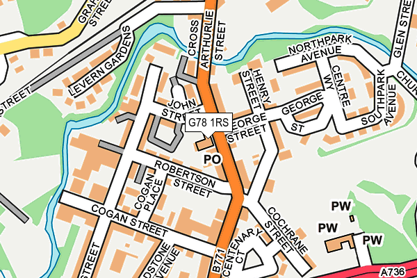 G78 1RS map - OS OpenMap – Local (Ordnance Survey)
