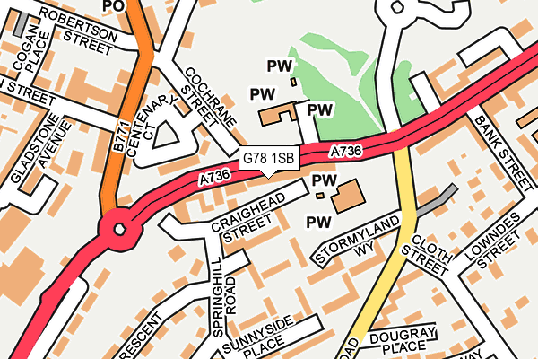 G78 1SB map - OS OpenMap – Local (Ordnance Survey)