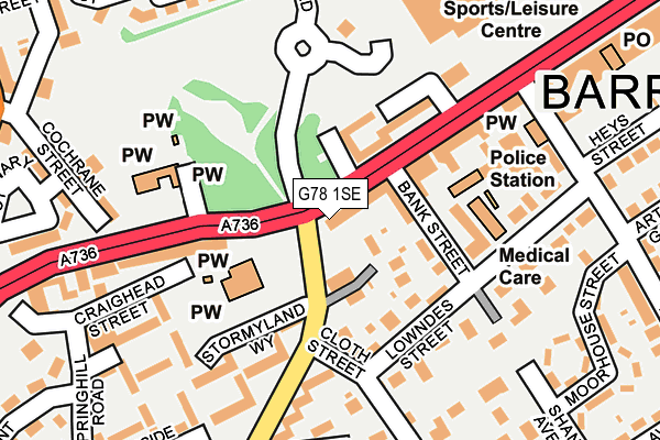 G78 1SE map - OS OpenMap – Local (Ordnance Survey)